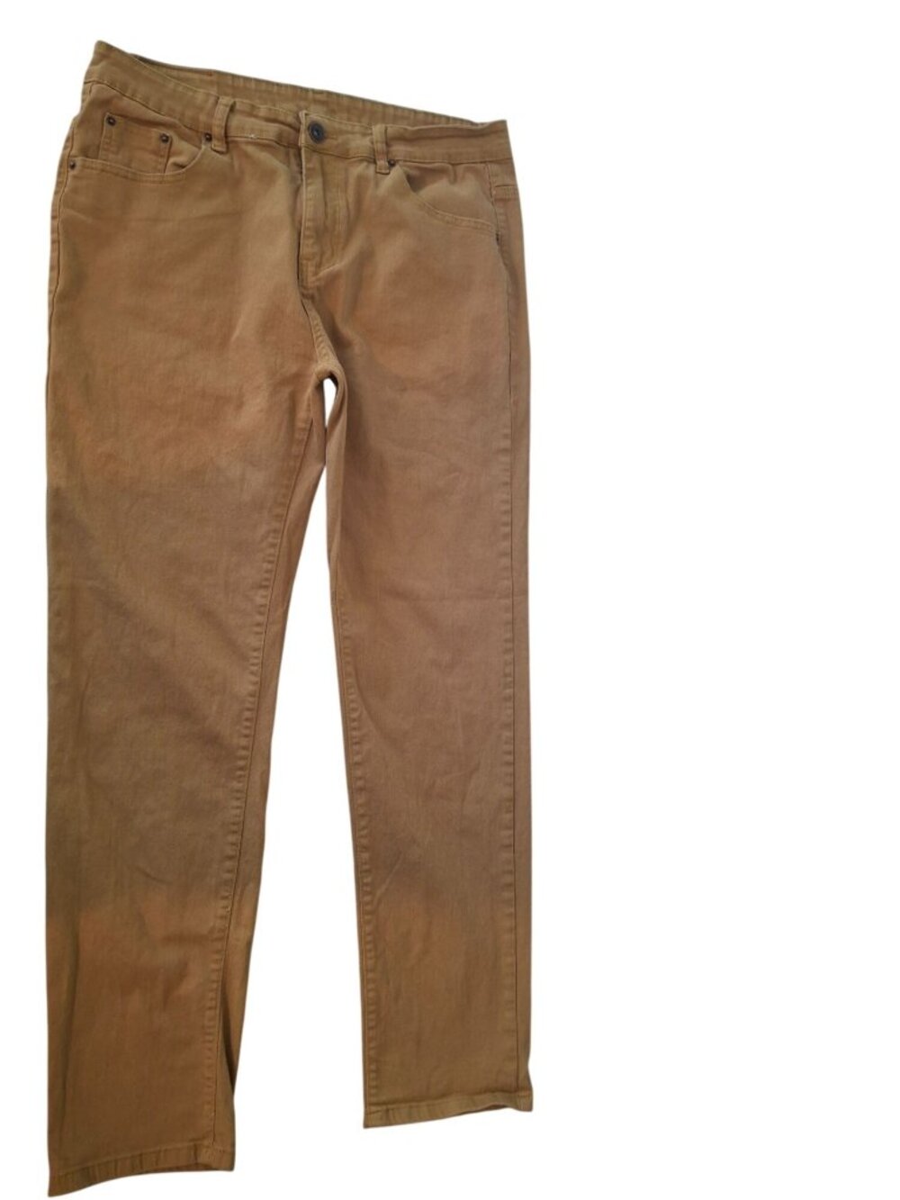 Wulful Men's Tan Casual Pants 38 Cotton Blend Minimalist Smart Casual Chinos